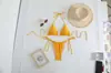 2024 Nuevo Traje de Baño Sexy Europeo y Americano para Mujer Bikini de Color Sólido con Tiras de Triángulo