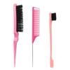 Peine para peinar el cabello al por mayor de comercio exterior, traje de tres filas de peine para el cabello, peine de cola puntiaguda, cepillo para controlar el borde, cepillo para cejas, cepillo para cardar el cabello