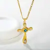 Collares Cruzados Populares Europeos y Americanos, Colgantes de Círculo Hueco, Cadenas para Clavícula de Concha, Cadenas Planas de Serpiente, Fabricantes de Joyería de Acero Inoxidable