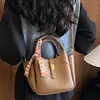 Bolsa tote de seda nueva y elegante para comercio exterior al por mayor, bolsa para mujer, estilo coreano, bolso cubo retro de nicho, bolso de hombro, bolso cruzado