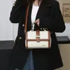 Bolso de Mano de Alta Gama Transfronterizo para Mujer 2025 Nuevo Moda Retro Europea y Americana Estilo Extranjero Color de Contraste Hombro Único Cruzado Bolso Cuadrado Pequeño