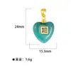 Meizu Tercer Distrito Europeo y Americano DIY Colgante de Collar Incrustado con Circonita para Mujer Cuadrado Gota de Agua Corazón Árbol Resina Imitación Piedra Natural Joyería
