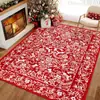 Alfombra de suelo de cachemira sintética navideña, decoración festiva, alfombra para sala de estar con árbol de Navidad, manta para sofá resistente a la suciedad, alfombra de noche para dormitorio