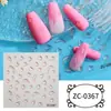 Zhengxiang Cyber Celebrity INS Pegatina de Uñas con Relieve 5D Pegamento Suave Amor Año Nuevo Pegatina para Uñas DIY Conejo de Cristal Año Pegatina para Uñas