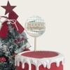 Cross Border Ins Style Bronzeamento de madeira Marcação Dupla Camada Feliz Natal Bolo Acrílico Plug-in Suprimentos para Festa de Natal