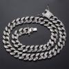 Collar de cadena cubana de 16 pulgadas para hombres y mujeres, estilo hip hop europeo y americano, de alta calidad, con diamantes de doble fila y diamantes.