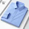 Nueva Camisa de Rayas de Modal para Viajes de Negocios, Ropa Formal Profesional, Sin Bolsillos, Camisa sin Planchar para Hombre, Manga Larga
