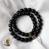 Pulsera de Bodhi de Doble Círculo de Jade Negro de los Doce Signos del Zodíaco Tendencia en TikTok, Amuletos Protectores de los Ocho Guardianes, Año del Caballo, Accesorios de Pulsera de Hilo Coleccionables para Hombres y Mujeres