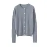 Nuevo Cárdigan de Punto de Cachemira con Cuello Redondo de Otoño e Invierno para Mujer, Manga Larga, Patrón Trenzado, Color Sólido, Suave Abrigo Superior