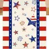 Caminho de mesa Amazon transfronteiriço novo americano para o 250º Dia da Independência com listras em aquarela e estrelas para mesa de cozinha e sala de jantar festiva