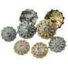 Botón de metal de alta gama girasol full diamond luz de lujo estilo japonés y coreano botón de diamante en forma de flor moda abrigo de lana moderno