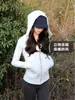 Sudadera con capucha y cremallera para mujer, nueva para primavera y otoño, manga larga, estilo coreano, chaqueta ajustada, ropa deportiva para yoga, top de manga larga 1201