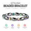 Moda Europeia e Americana Pulseira Elástica Pulseira de Pedra da Vesícula Negra para Homens e Mulheres Pedra de Energia Joia de Pedra da Vesícula Negra Presente Pulseira Maçã