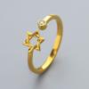 Versión coreana del anillo abierto para nudillo del dedo índice para mujer, personalidad japonesa y coreana, moderno, estrella de seis puntas, anillo, fabricantes de origen, venta al por mayor