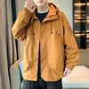 Jaqueta de Outono Plus Size 125kg Estilo Retrô Americano para Homens, Marca da Moda Vento Leve à Prova d'Água