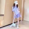 Camiseta de manga corta para niñas Verano 2025 Nueva Ropa de moda de verano para niños de mediana edad Traje de verano para niños Moda