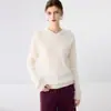 Suéter ligero y suave con capucha para mujer, de cachemira con trenzado, corte holgado para otoño e invierno