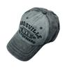 Boné de Baseball Vintage Cor de Jeans Desbotado Combinando Letras Bordadas Feminino de Verão Versátil Protetor Solar Tendência