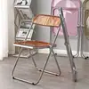 Silla transparente de celebridad de internet foto silla plegable simple acrílico silla de comedor silla con respaldo engrosado