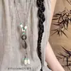 Collar de Cámara Vintage Marrón para Mujer, Cadena de Suéter con Cordón de Cuero y Borla Larga Otoño/Invierno, Accesorio de Diseño Único