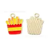 Colgante de Bolsita Serie de Comida Croissant Fries Adornos de Aceite Goteando Accesorios Colgante para Pulsera Collar Hecho a Mano