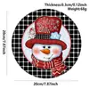 Pingente de Boneco de Neve de Madeira de Natal Transfronteiriço Artesanato Pendurado Decoração de Atmosfera de Natal Placa Redonda Placa de Porta