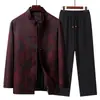 Jaqueta Casual Masculina de Meia-Idade e Idoso para Primavera e Outono Roupa Tang Conjunto de Aniversário do Vovô Casamento Roupa do Pai Roupa de Fora