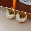 Brincos Vazados Irregulares de Malha Metálica Agulha de Prata Modernos e Mais Fáceis de Combinar Brincos Personalizados Casuais Novos Brincos Atacado