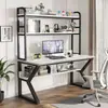 Mesa de Computador de Mesa para Uso Doméstico com Estante Integrada, Adequada para Estudantes, Apartamentos Pequenos, Mesa de Estudo com Painel Perfurado