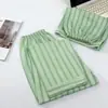 "Estilo Chino Retro" Conjunto de Pijama para Mujer, Dos Piezas tipo Algodón con Pantalones Largos y Shorts, Adecuado para Primavera, Otoño y Verano, Pantalones de Casa para Mujer, Pantalones Casuales