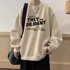 Sudadera de Peso Pesado con Cuello Redondo Estampada de Manga Larga para Hombre para Primavera y Otoño, Chaqueta Estudiante con Capucha Holgada Estilo Americano de Moda con Forro Polar para Otoño e Invierno