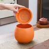 Tarro de Residuos de Té de Cerámica Separación de Agua de Té de Escritorio con Tapa de Filtro Cubeta de Agua para Mesa de Té Cubo de Agua Residual Cenicero Accesorios para Juego de Té