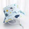 Comercio exterior sombrero de pescador para niños verano nuevo sombrero para el sol estampado de dibujos animados pequeño sombrero de dinosaurio sombrero de sol para bebé YT01