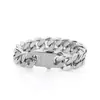 Joyería de Acero de Titanio Transfronteriza Europea y Americana Cadena Cubana Pulsera de Acero Inoxidable Molido en Cuatro Caras Encriptado Pulsera Personalizada Hip-Hop para Hombre
