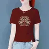 Camiseta Corta de Manga Corta Nueva de Moda para Mujer Verano 2024, Talla Grande, Adelgazante, Hombro Normal, Top Nuevo Estilo Chino