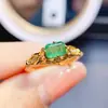 Amazon Transfronterizo Especializado en Anillo de Esmeralda Natural 4*6 Joyería S925 Accesorios para Niñas Fábrica al por Mayor