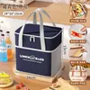 Bolsa de Almoço Estilo Camping para Piquenique Bolsa Térmica para Almoço Bolsa para Almoço de Folha de Alumínio Espessa Lancheira para Estudante e Trabalhador de Escritório