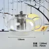 Tetera de Vidrio Resistente al Calor de Alto Borosilicato con Filtro de Acero Inoxidable Tetera Doméstica de Gran Capacidad Tetera para Juego de Té Kung Fu