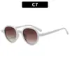 Estilo Nuevo Casual Versátil Elegante Montura Redonda Personalizados Gafas de Sol Europeas y Americanas Viajes al Aire Libre Vacaciones Protección Solar Gafas de Sol Transfronterizas