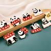 Panda Metal Broche Mochila Estudante Bonito Acessórios Pingente Texto Inspirador Distintivo Prêmio Pequeno Presente