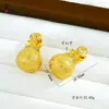 Bolsa Antigua Abrible Chapada en Cobre con Patrón Auspicioso Cepillado Diamantado Bolsa de la Suerte Cuerda para Collar Colgante DIY Venta al por Mayor