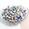 Acessórios para Joias DIY 8mm Contas de Cerâmica Azuis e Brancas Materiais para Colar Feitos à Mão Contas Peroladas Aplique de Jingdezhen Contas de Cerâmica