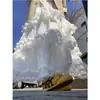 Falda de Malla Blanca con Encaje para Mujer, Nuevo Estilo Primavera 2026, Cintura Alta Elástica, Adelgazante, Fluida, Falda de Volantes tipo Pastel