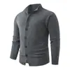 Nuevo Cárdigan de Punto Otoño/Invierno 2026 Abrigo Suéter para Hombre Cuello Alto Simple Color Sólido Prendas de Punto para Hombre Chaqueta Casual