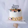 Una variedad de tarjetas de acrílico gruesas para pastel decoración de mesa de postres hermosa simple inglés feliz cumpleaños amor enchufe