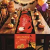 Nuevo camino de mesa de Halloween transfronterizo admite diseños personalizados, tela con temática de fantasmas para decoración de mesa festiva