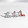 Coração Torto Três Cores Amor Lábio Unha Aço Inoxidável Espiral Interna Decoração de Lábio Joia para Piercing Atacado Transfronteiriça Quente Hélice de Orelha