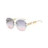Gafas de Sol de Lujo Estilo Coreano Nuevo de Dos Anillos Incrustadas de Diamantes Gm, Mismo Estilo que Jennie, Gafas de Sol Hot Girl Puro Deseo