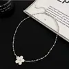 Nuevo Collar con Colgante de Flor de Gota de Aceite Exquisito de Moda para Mujer, Gargantilla de Estilo Minimalista a la Moda, Cadena para Clavícula de Gama Alta Nicho
