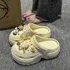 Zapatos Transpirables con Agujeros para Mujer Ropa Exterior 2024 Verano Eva Dung Sense Plataforma Sandalias de Playa Antiolor con Aumento de Altura Chanclas con Agujeros